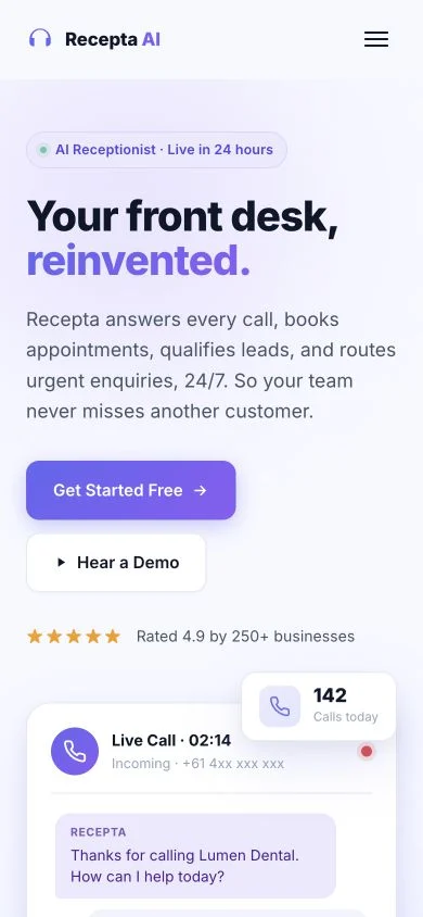 Recepta mobile preview