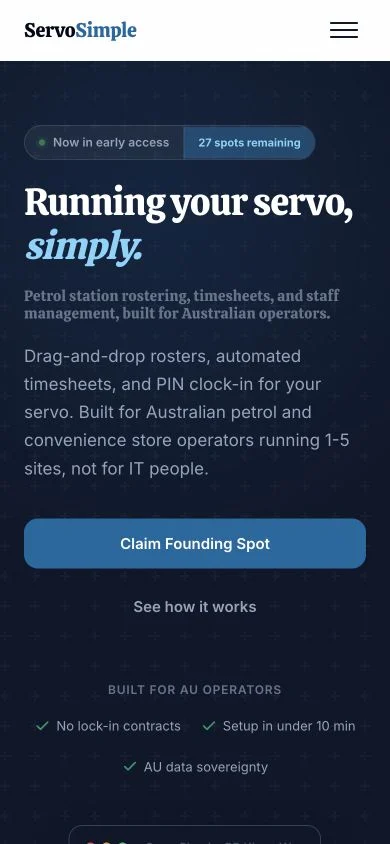 ServoSimple mobile preview