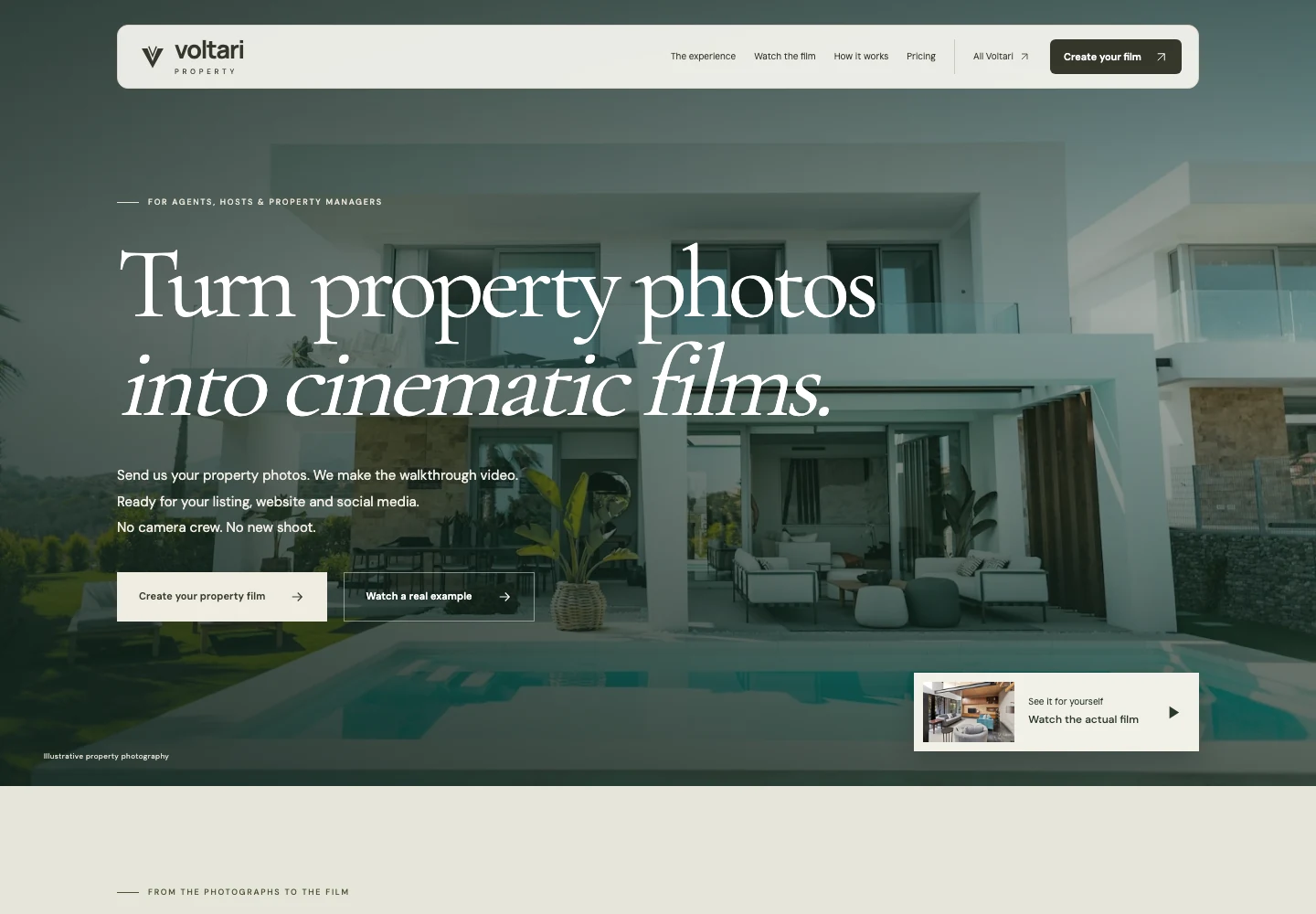 Voltari Property actual website homepage snapshot